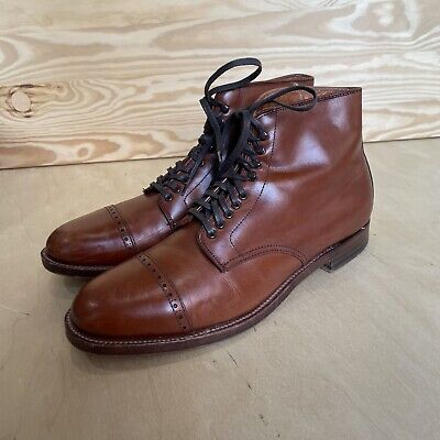 Alden D4819H Tan Calfskin Perforated Cap Toe Boot