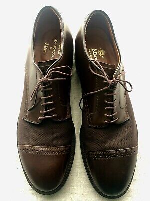 Alden 56258 Cigar Shell Cordovan and Brown Canvas Perforated Straight Tip Blucher Spectator