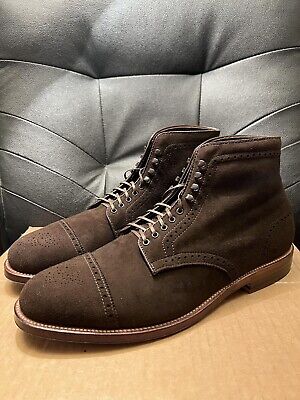 Alden D6801H Chocolate Suede Perforated Cap Toe Boot
