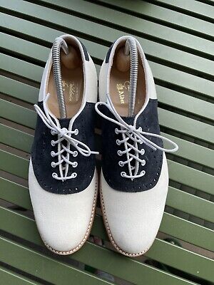 Alden D0303 Ivory and Loden Green Suede Saddle Shoe