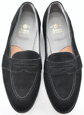 Alden 6839 Black Suede Full Strap Loafer