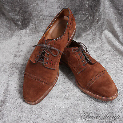 Alden 9594 Brown Suede Perforated Straight Tip Blucher