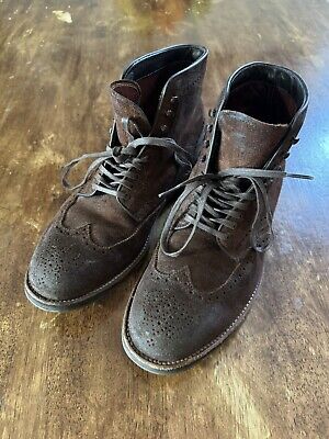 Alden D5829HC Tobacco Reverse Chamois Wing Tip Boot