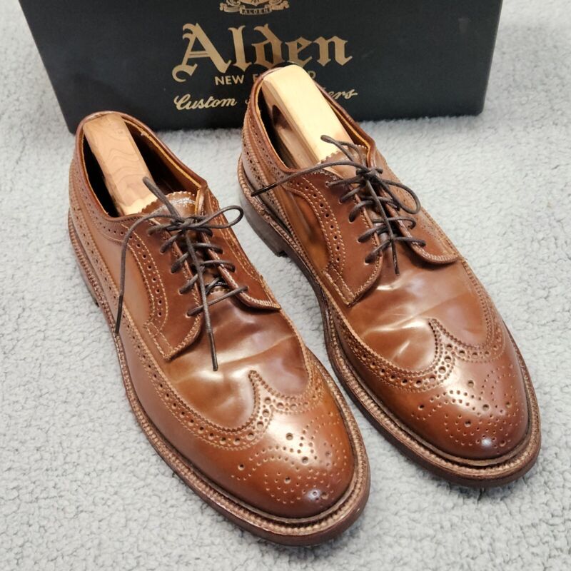 Alden D5503 Navy Chromexcel and White Calfskin Long Wing