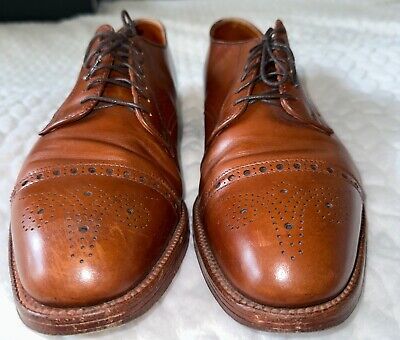 Alden D5505 Burnished Dark Tan Calfskin Medallion Tip Blucher