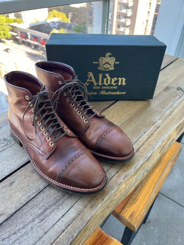 Alden D9831HC Color 8 Shell Cordovan Perforated Cap Toe Boot
