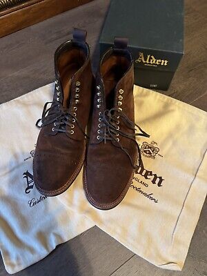 Alden D6864HC Tobacco Reverse Chamois Perforated Cap Toe Boot