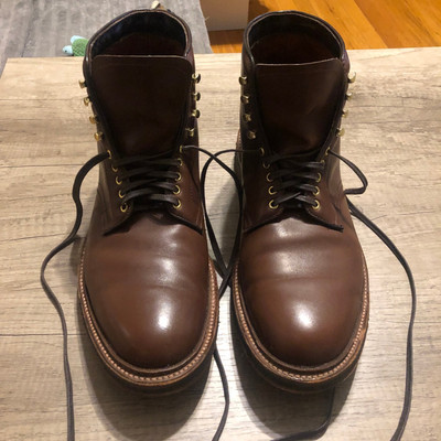 Alden 4513H Dark Brown Pegasus Calf Plain Toe Boot