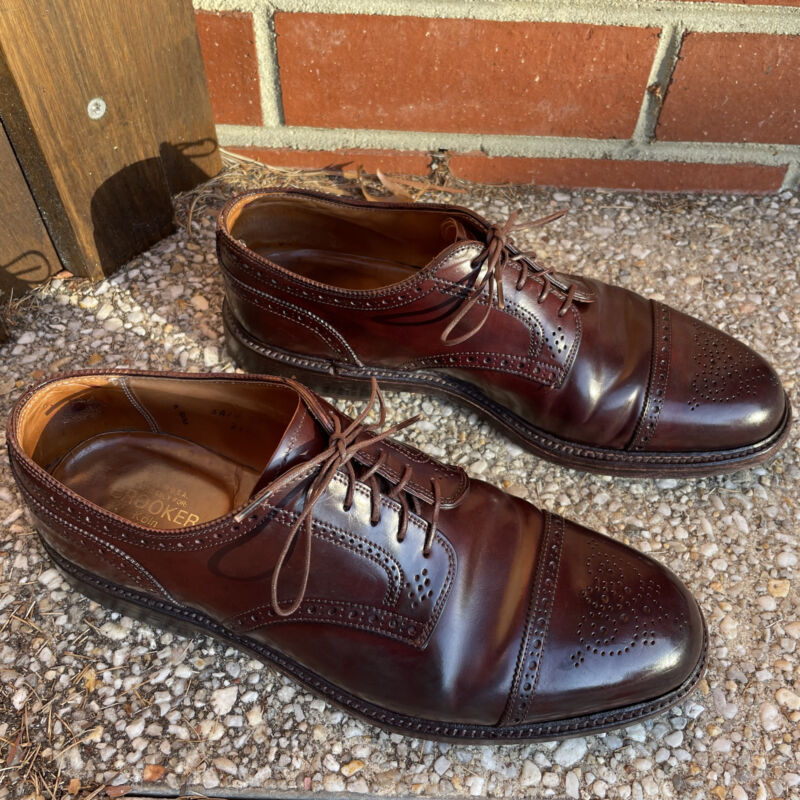 D6617 - V-Tip Split Toe Blucher in Black Shell Cordovan