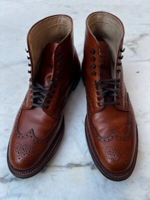 Alden 44620HC Burnished Tan Calfskin Wing Tip Boot