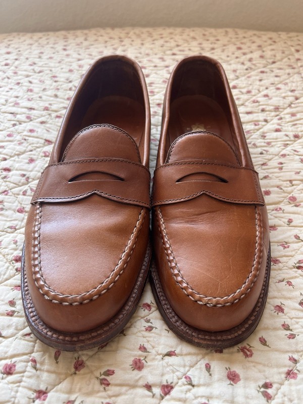 Alden 983 カーフレザー　ブラウン ローファー 9 1/2 B D 983 - Leisure Hand Sewn Burnish Tan Calfskin – ALDEN SHOES