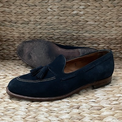 Alden 3620F Navy Kid Suede Tassel Loafer