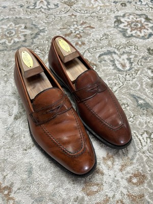 Alden 3556 Burnished Dark Tan Calfskin LHS / Penny Loafer