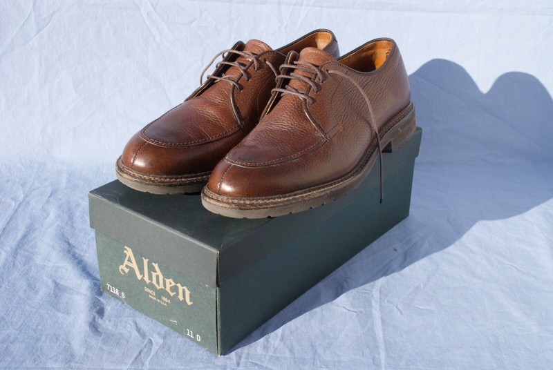Alden 7116S Brown Shrunken Calf Split Toe Blucher | Alden