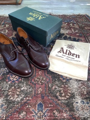 Alden 958 Burgundy Calfskin Medallion Tip Blucher