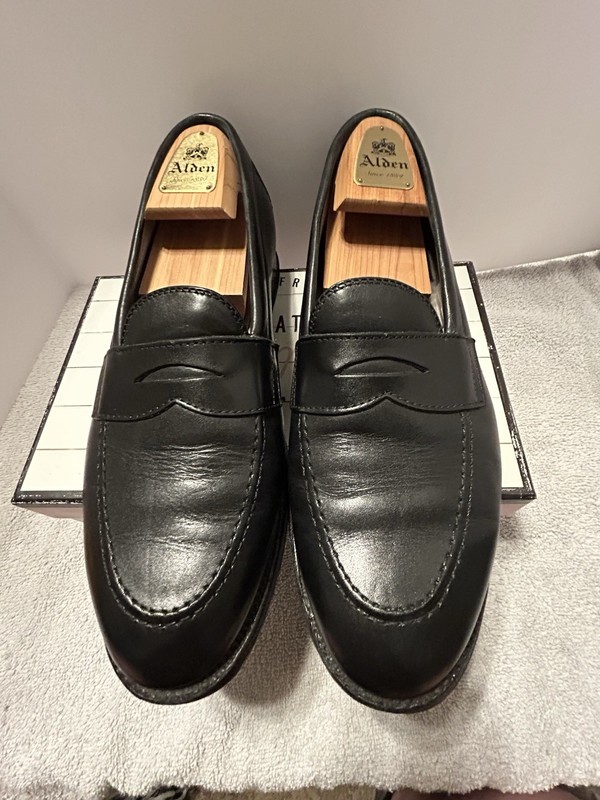 【美品】Alden オールデン 984 size 6.0 ALDEN (オールデン) CALF PENNY LOAFER WIDTH:D - BURGUNDY 984