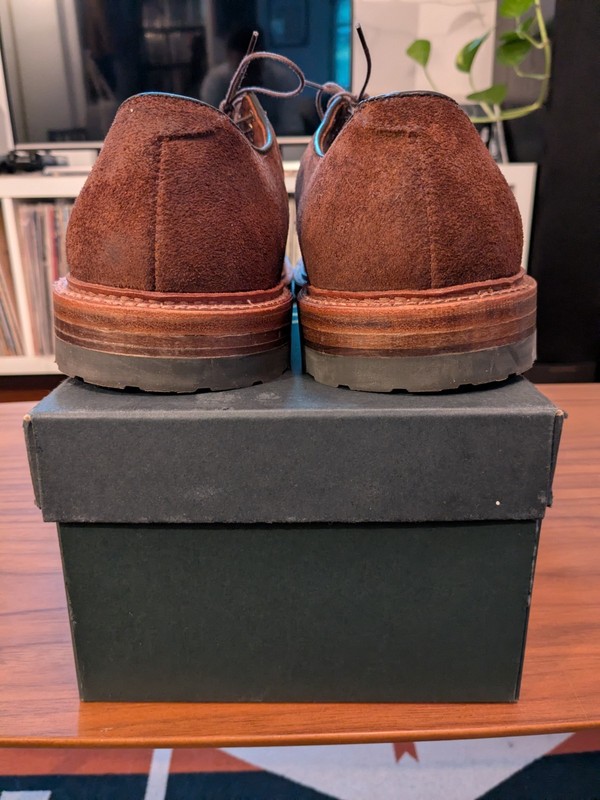 Alden 9474C Tobacco Reverse Chamois Plain Toe Blucher | Alden