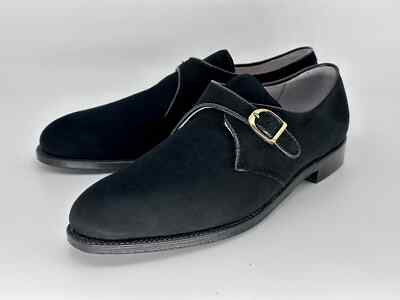 Alden D3416 Black Kid Suede Monk Strap