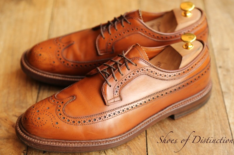 Alden 979 ロングウィング 8 C/E バーニッシュドタン カーフ 979 - Long Wing Blucher in Burnished Tan Calfskin – ALDEN SHOES