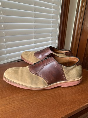 Alden 99734 Tan Suede and Dark Brown Calfskin Saddle Shoe