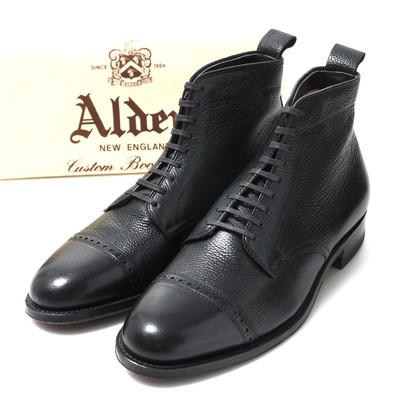 Alden 39621 Black Regina Grain Perforated Cap Toe Boot