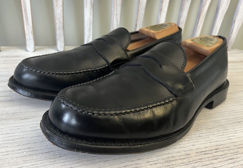 靴 w box ALDEN 981 Black Penny Loafer Alden 981 Black Calfskin LHS / Penny Loafer | Alden Model