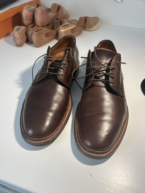 ALDEN 29364F クロムエクセル 8 Alden Unlined Plain Toe Blucher Brown Chromexcel #29364F