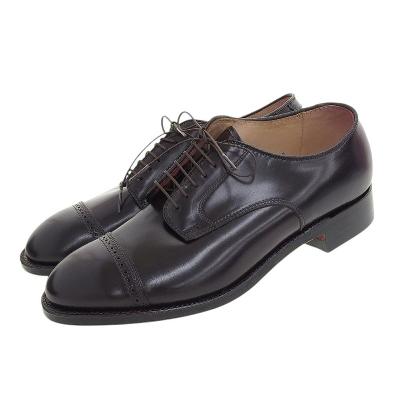 Alden 56201 ストレートチップ Alden 56201 Color 8 Shell Cordovan Perforated Straight Tip Blucher