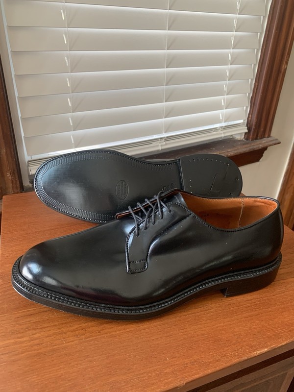 Alden 9901 Black Shell Cordovan Plain Toe Blucher | Alden