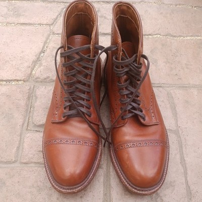 Alden 39701 Dark Tan Calfskin Perforated Cap Toe Boot