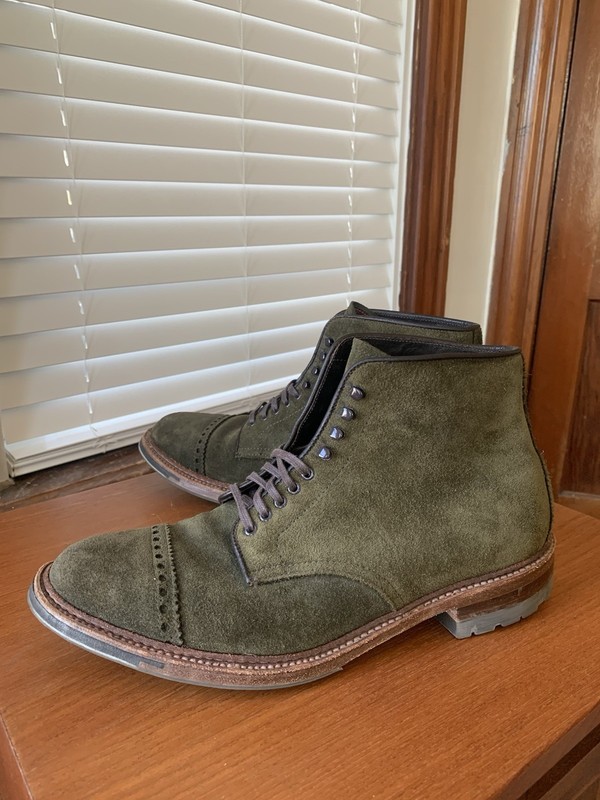 Alden D7818HC Hunting Green Reverse Chamois Perforated Cap Toe