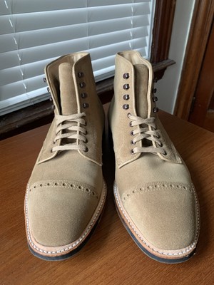 Alden D1831HC Tan Suede Perforated Cap Toe Boot