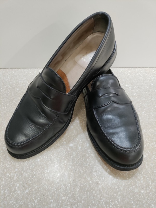 靴 w box ALDEN 981 Black Penny Loafer 981 Leisure Handsewn Moccasin Penny Loafer (Black Calf