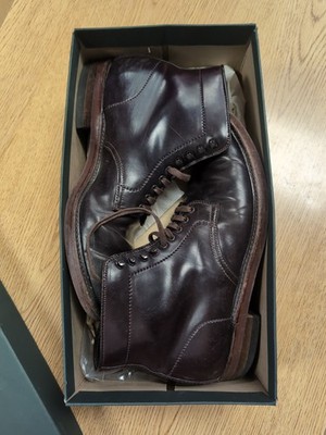 Alden N0805H Color 8 Shell Cordovan Plain Toe Boot