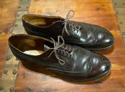 Alden 543 Burgundy Calfskin Short Wing Tip Blucher