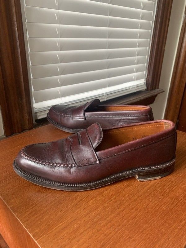 靴 ALDEN 984 CALFSKIN LEATHER PENNY LOAFERS 984 - Leisure Hand Sewn in Burgundy Calfskin – ALDEN SHOES