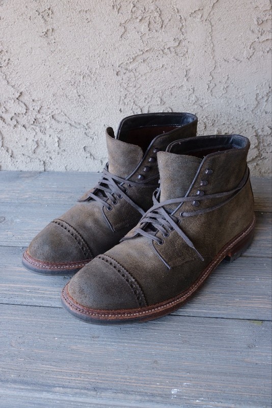 トルコ Alden D7818HC Hunting Green Reverse Chamois Perforated Cap Toe