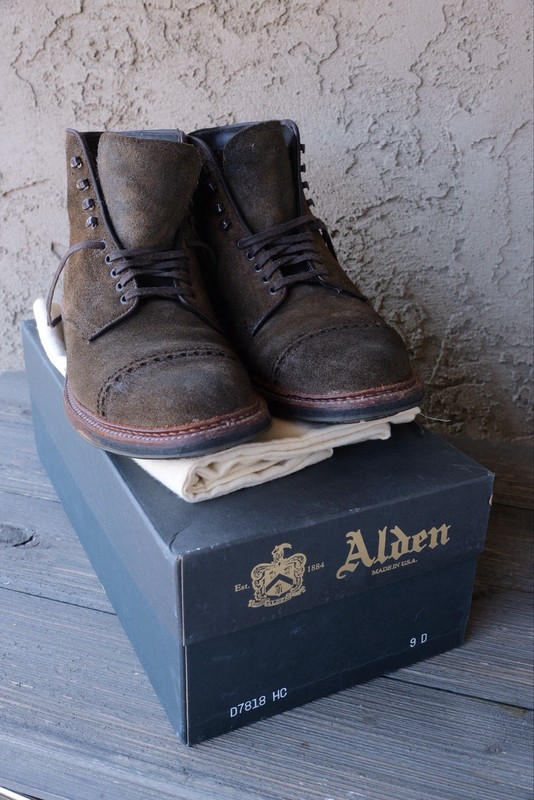 Alden D7818HC Hunting Green Reverse Chamois Perforated Cap Toe