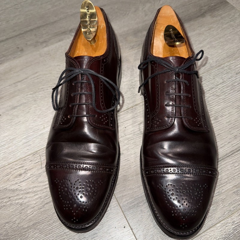 ALDEN×BLUE BLUE 4604H 8D Alden 2145 Color 8 Shell Cordovan Medallion Tip Blucher