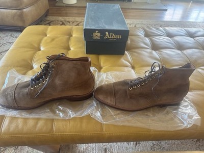 Alden D7809 Snuff Suede Cap Toe Boot