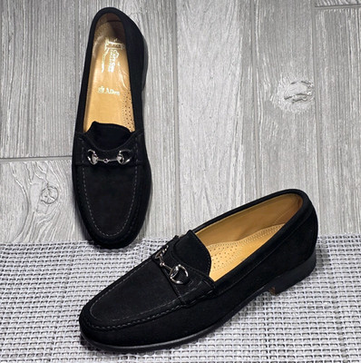 Alden H468 Black Suede Horse Bit Loafer