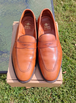 Alden 3556 Burnished Dark Tan Calfskin LHS / Penny Loafer
