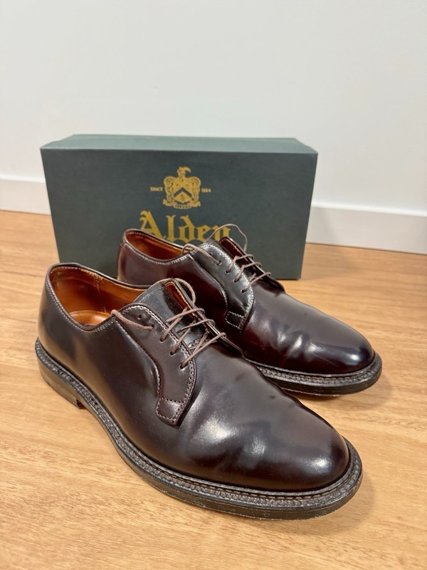 Alden 990 Color 8 Shell Cordovan Plain Toe Blucher | Alden