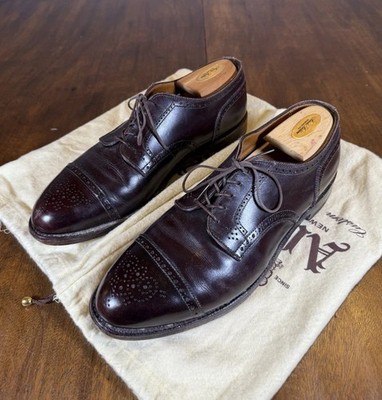 Alden 958 Burgundy Calfskin Medallion Tip Blucher