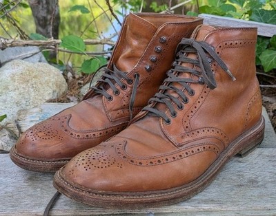 Alden 44618 Dark Tan Calfskin Wing Tip Boot