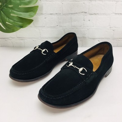 Alden H468 Black Suede Horse Bit Loafer