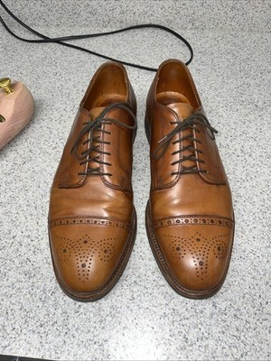 Alden D5505 Burnished Dark Tan Calfskin Medallion Tip Blucher