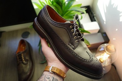 Alden 97649 Dark Brown and Loden Green Regina Grain Long Wing Blucher Spectator