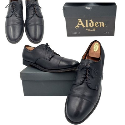 Alden 9571F Black Calfskin Straight Tip Blucher