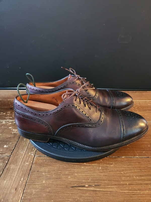Alden 908 Burgundy Calfskin Medallion Tip Bal | Alden Model Project